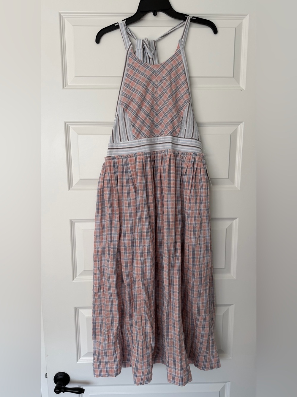 FREE PEOPLE Color Theory Pretty in Pink Plaid Midi Dress NWT sz S - Picture 5 of 7